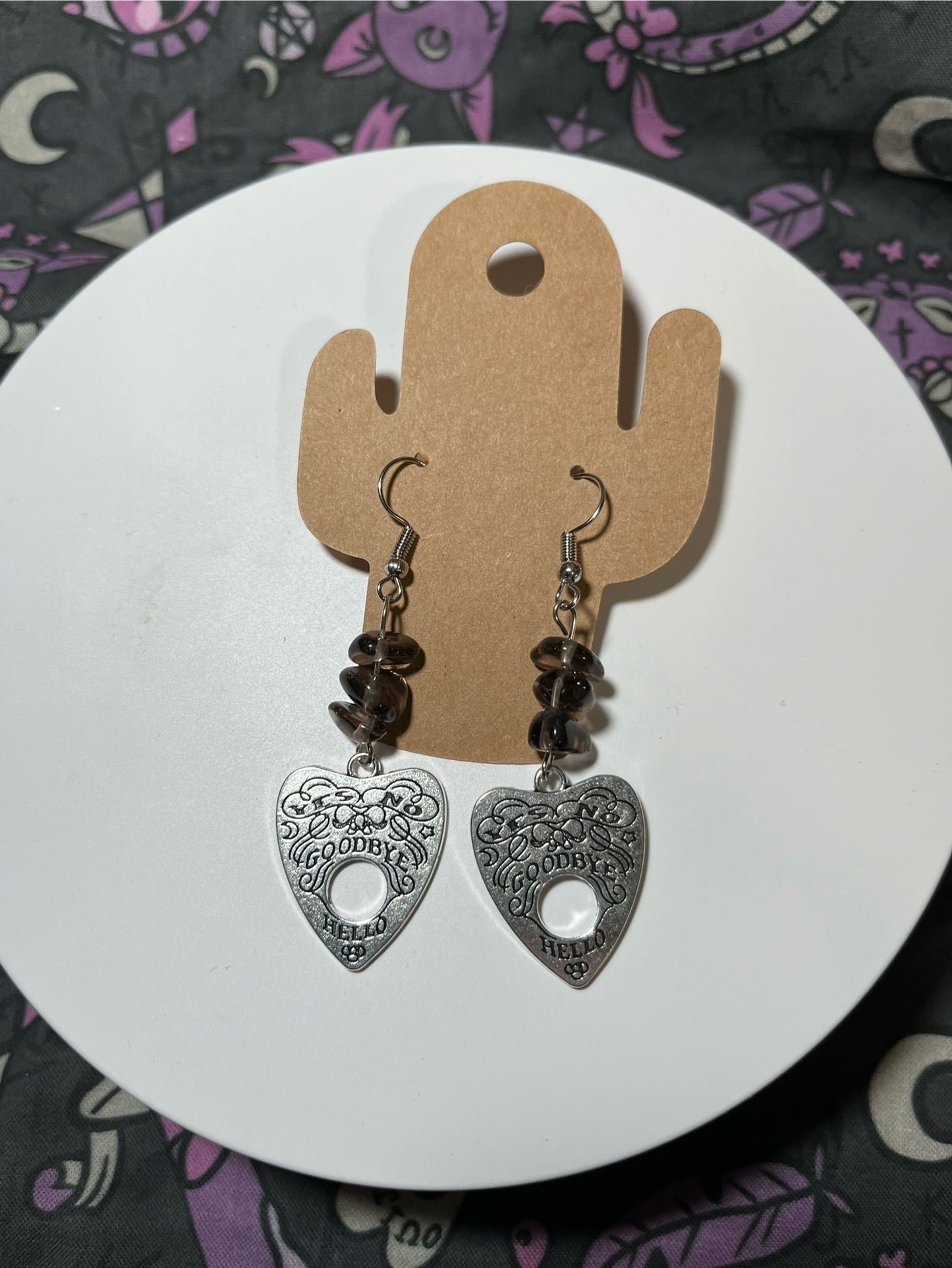 Handmade Smoky Quartz with Planchette Charms